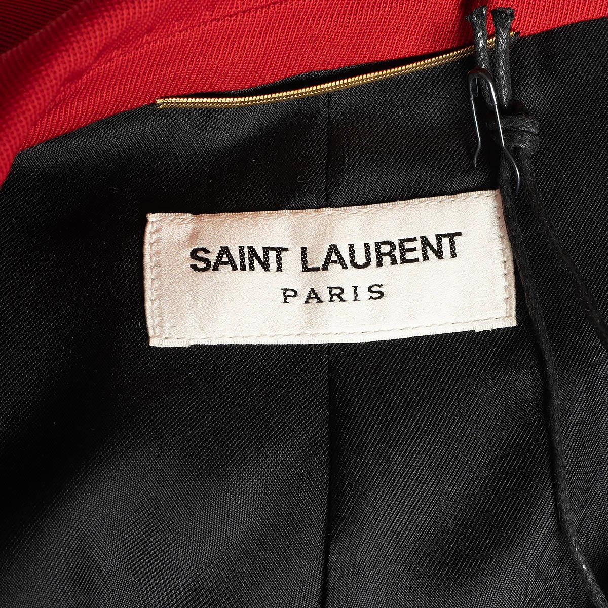 SAINT LAURENT red wool 2015 SPENCER MILITARY Jacket 40 M 3