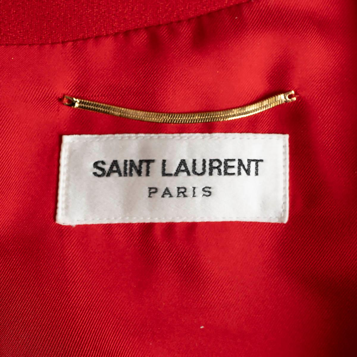 SAINT LAURENT red wool 2022 DEEP V GOWN MAXI Dress 38 S For Sale 1