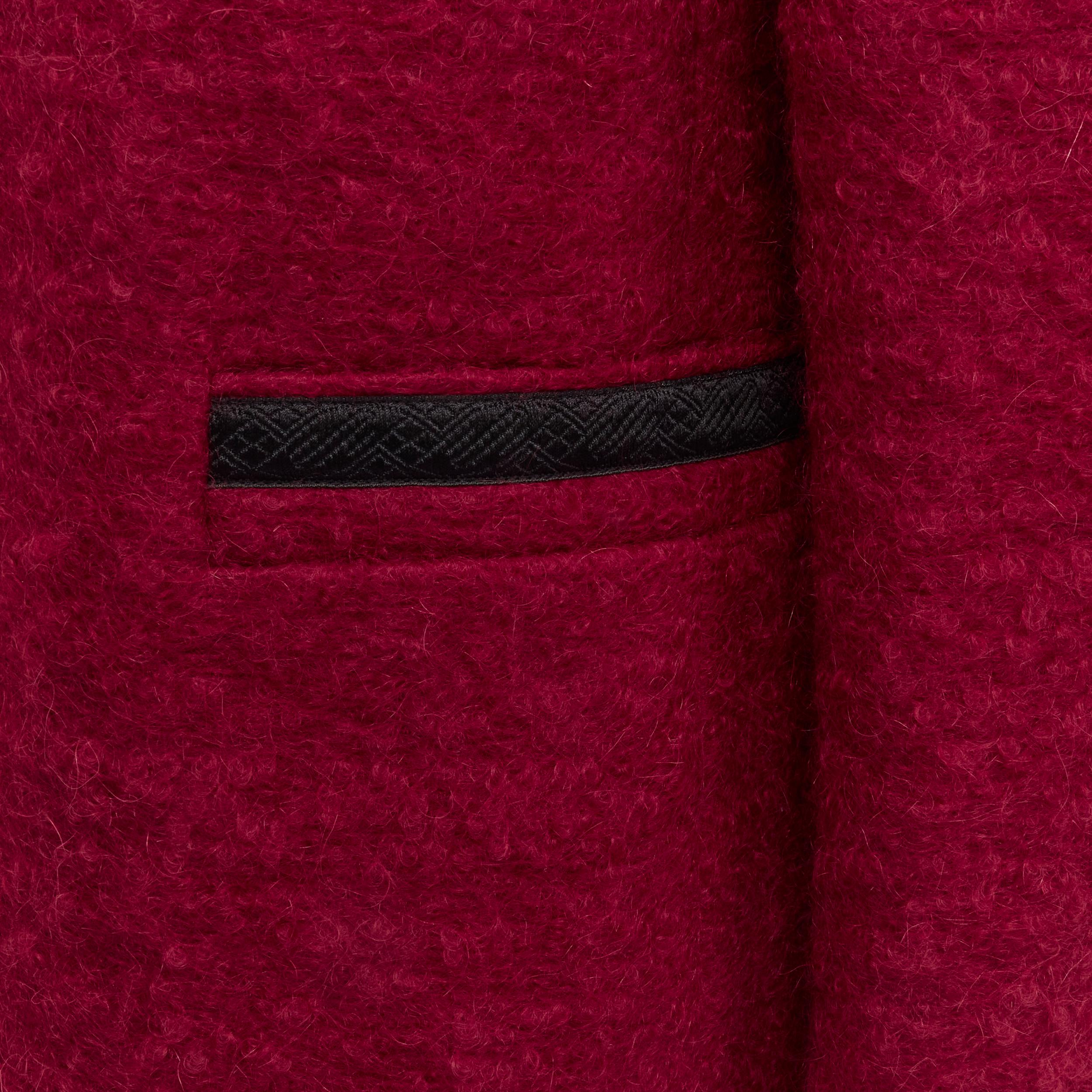 SAINT LAURENT red wool mohair antique buttons military jacket coat EU52 XL 5