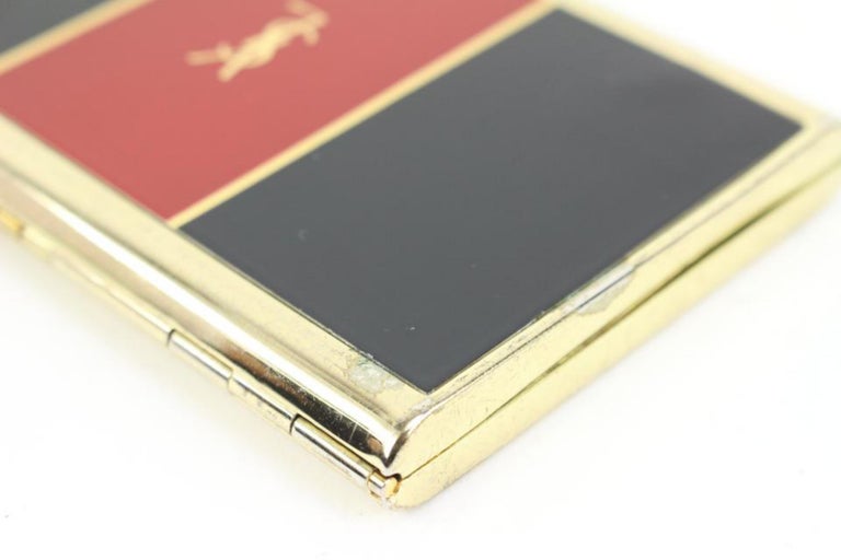 Saint Laurent Red x Black x Gold YSL Monogramme Card Case Cigarette Box ...