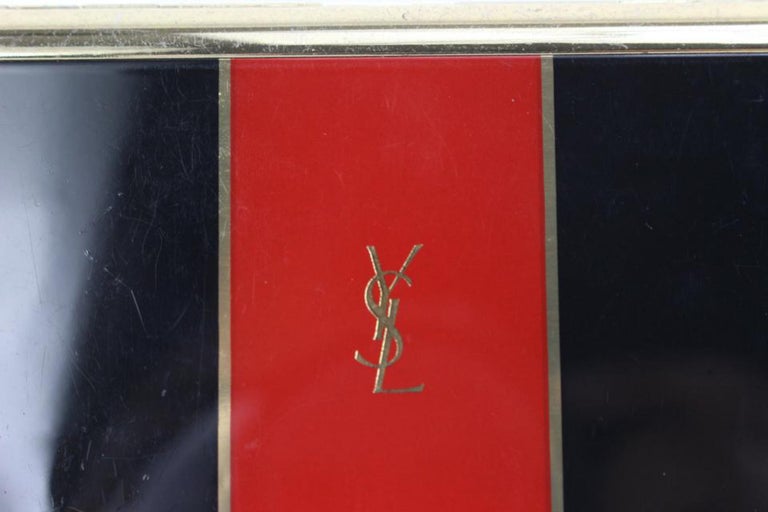 Saint Laurent Red x Black x Gold YSL Monogramme Card Case Cigarette Box ...