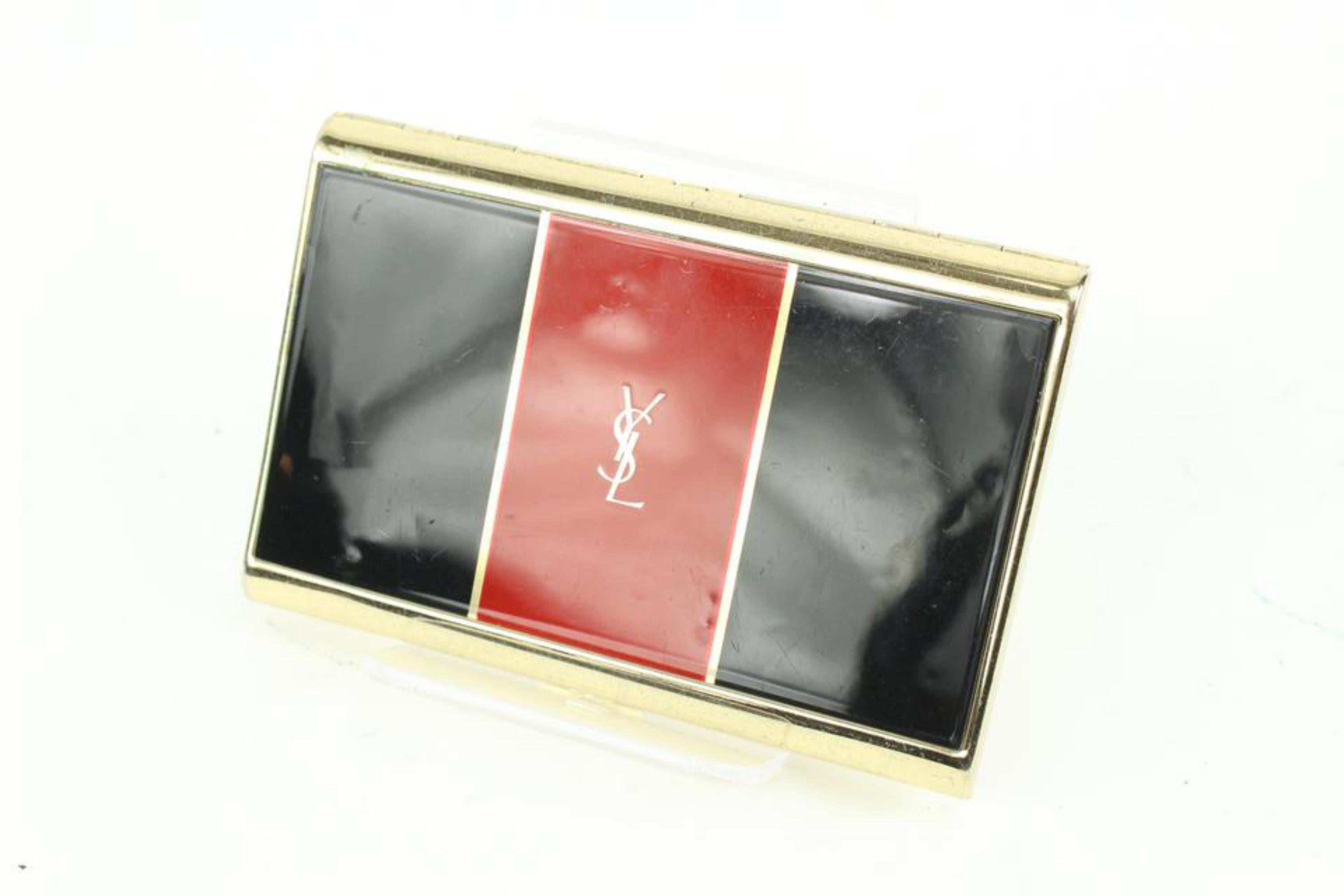 Saint Laurent Red x Black x Gold YSL Monogramme Card Case Cigarette Box  21ysl42 In Good Condition In Dix hills, NY