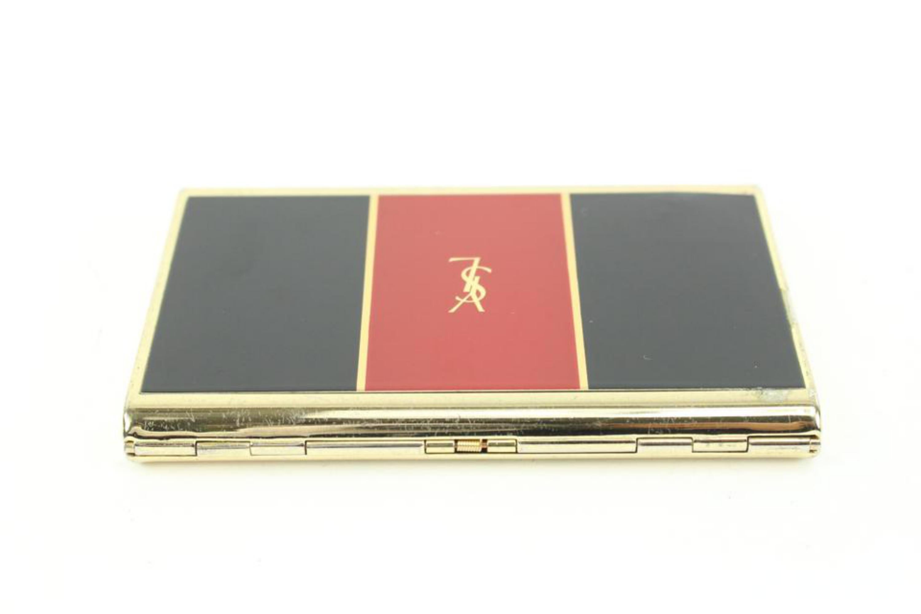 Saint Laurent Red x Black x Gold YSL Monogramme Card Case Cigarette Box  21ysl42 1