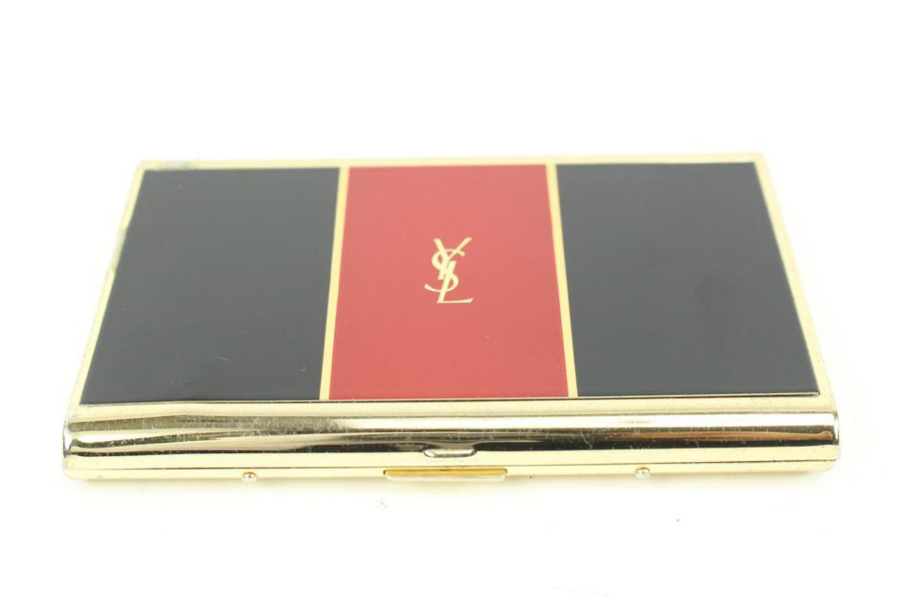 Saint Laurent Red x Black x Gold YSL Monogramme Card Case Cigarette Box  21ysl42 2