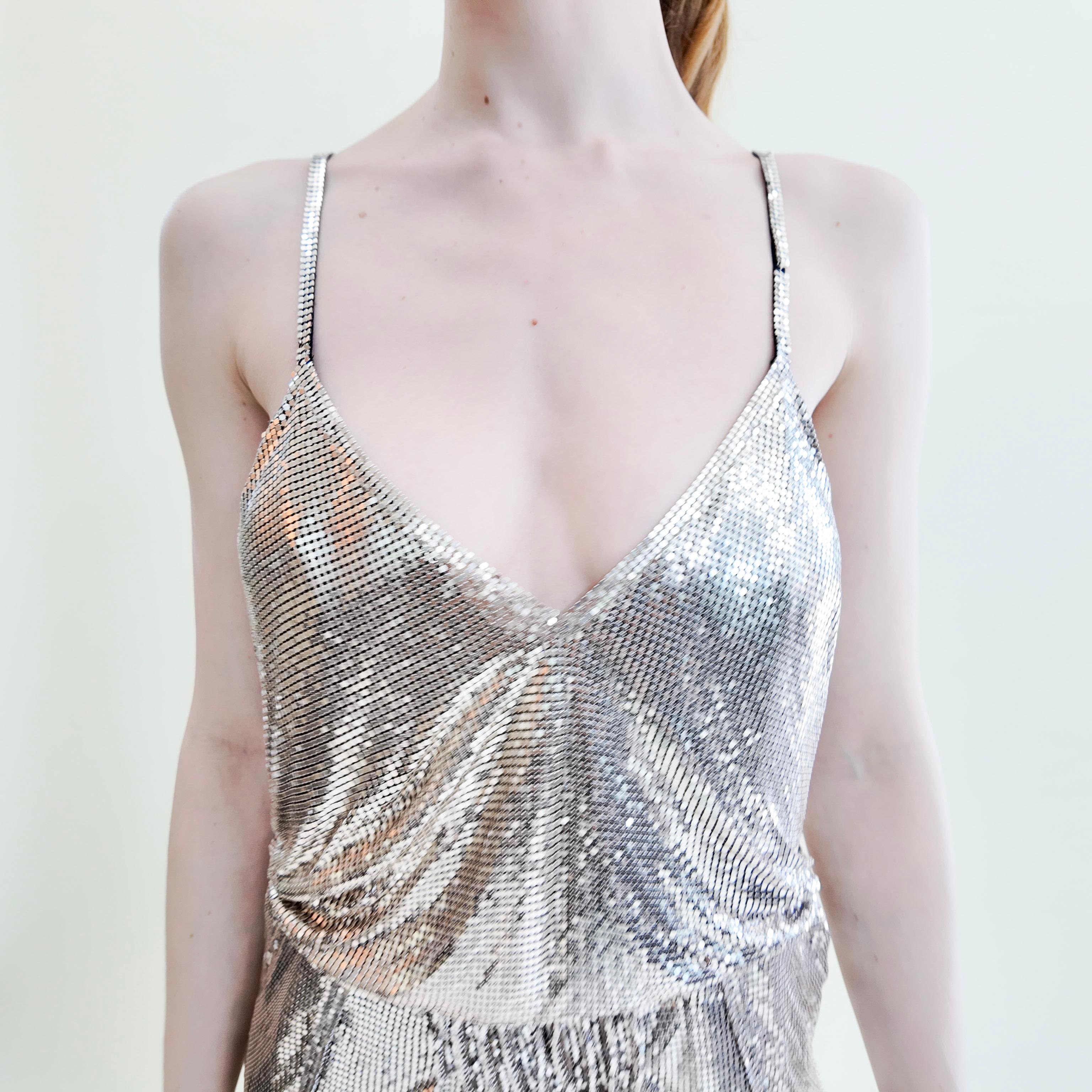 Saint Laurent Tuta in maglia argentata Resort 2020 in vendita 3