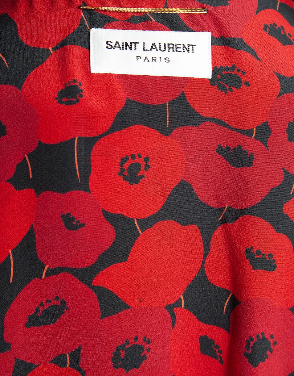 Saint Laurent Resort Red Floral-Print  Silk Wrap Mini Dress Size 38 In New Condition In Paradise Island, BS