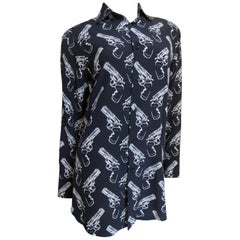 Saint Laurent Camisa de seda con estampado Revolver F/W 2014