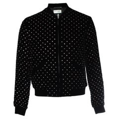 Saint Laurent, Rhinestone embellished velvet bomber