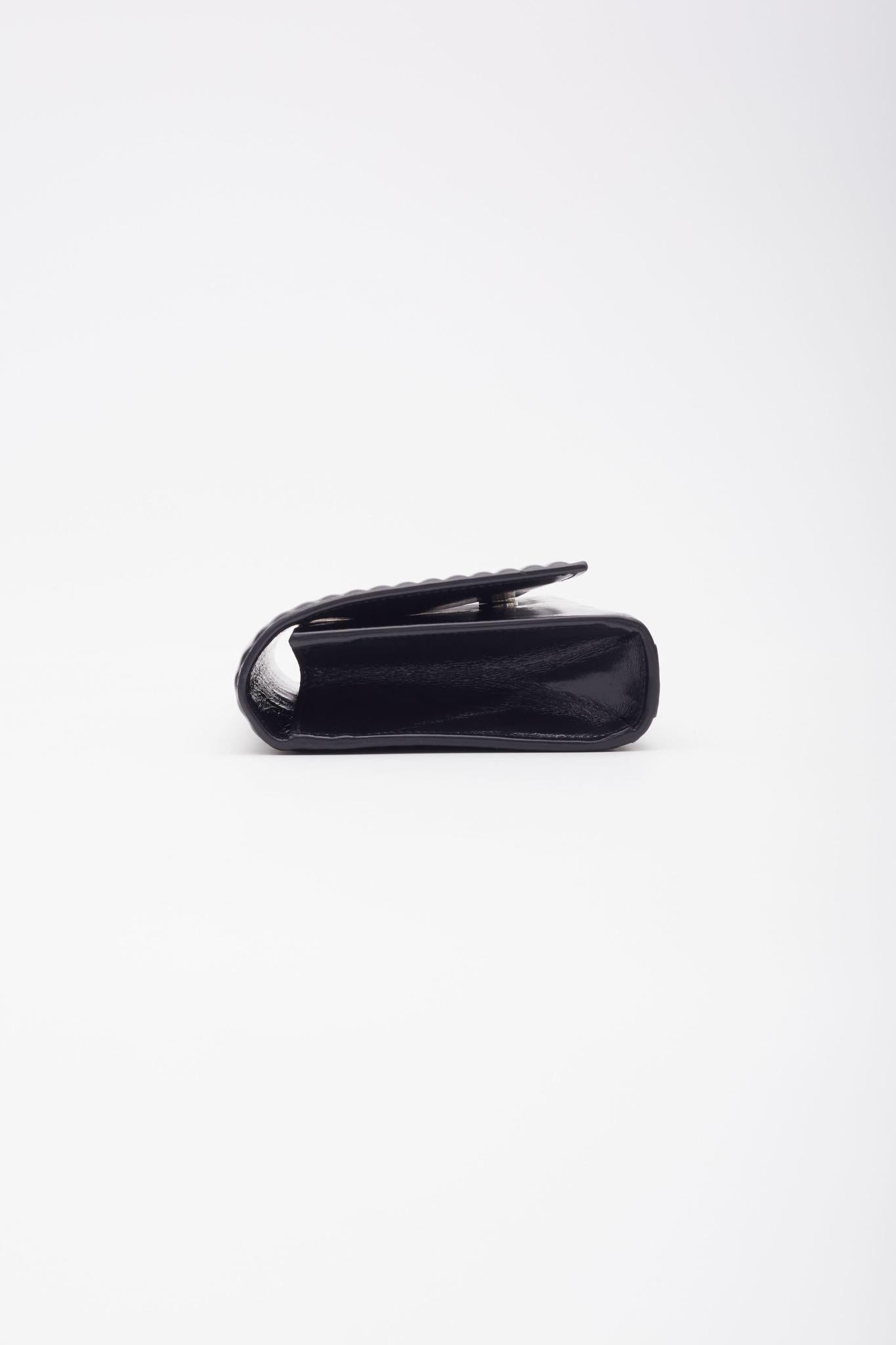 Saint Laurent Ribbed Calfskin Opium Monogram Clutch Black For Sale 1