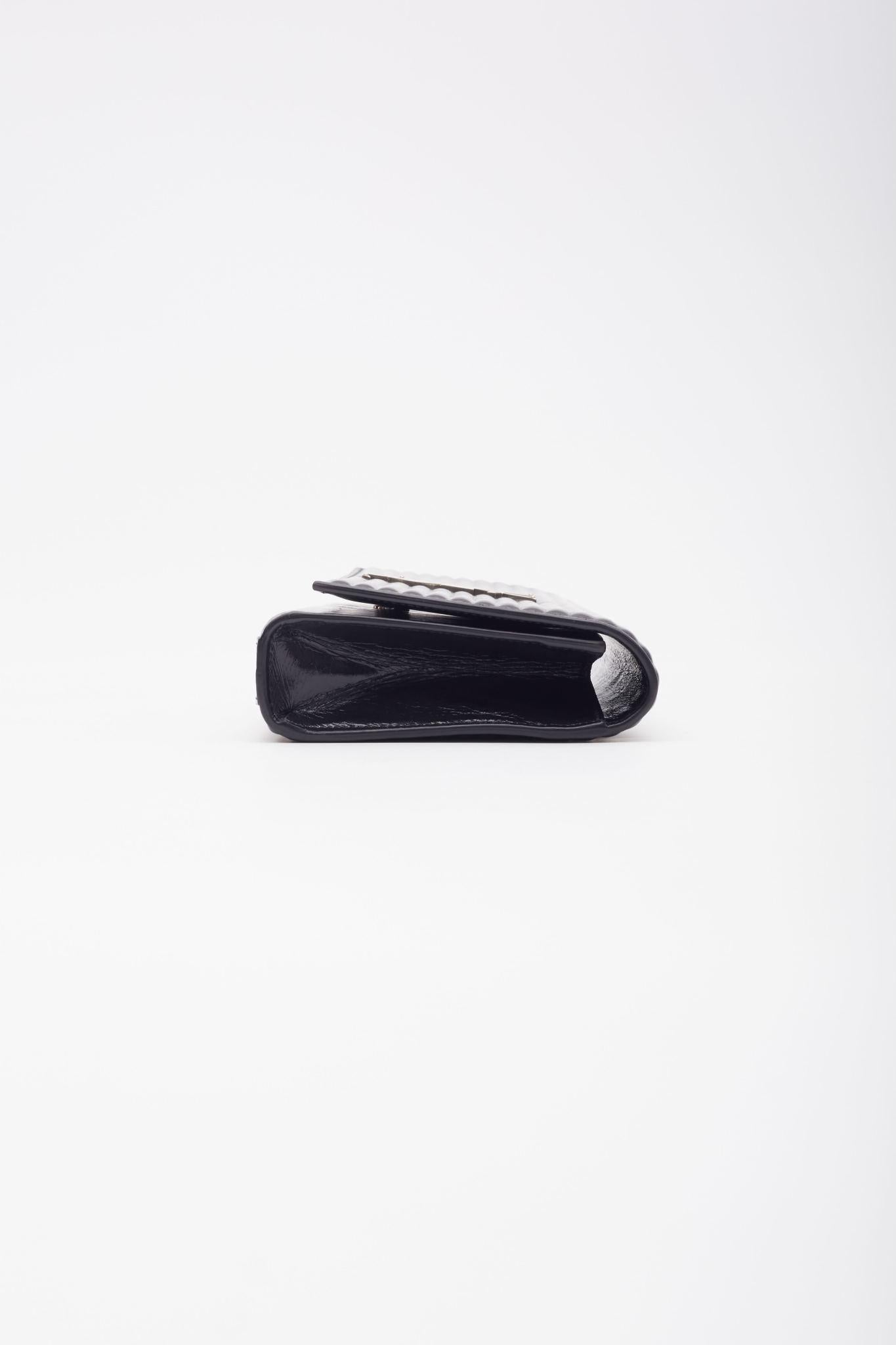 Saint Laurent Ribbed Calfskin Opium Monogram Clutch Black For Sale 2
