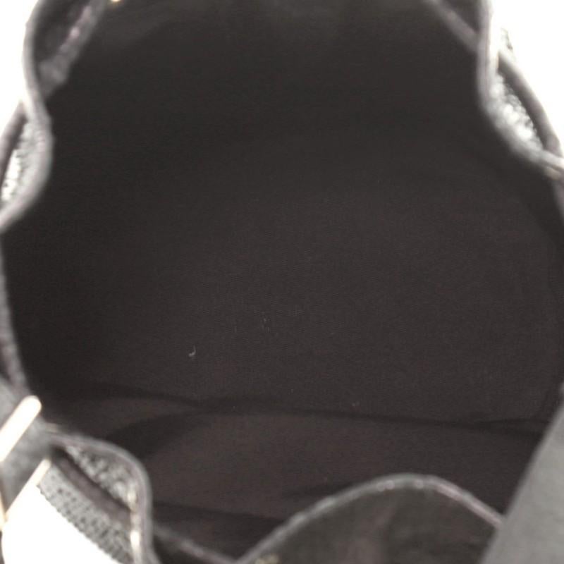 Black Saint Laurent Rider Bucket Bag Python Embossed Leather Medium