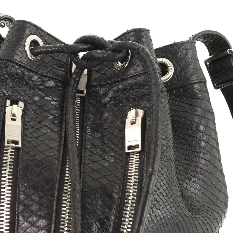 Women's or Men's Saint Laurent Rider Bucket Bag Python Embossed Leather Medium