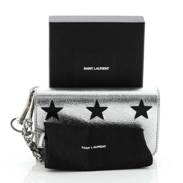 Saint Laurent Rider Chain Wallet Patchwork Leather at 1stDibs