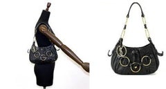 Saint Laurent Ring Zip Hobo 867459 Black Leather Shoulder Bag