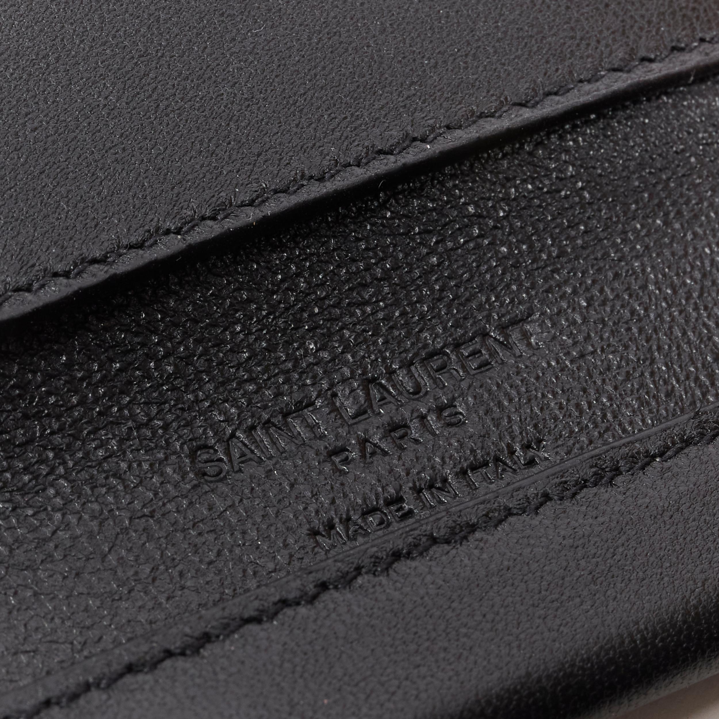 Black SAINT LAURENT Rive Droite black leather logo Rolling papers case rare