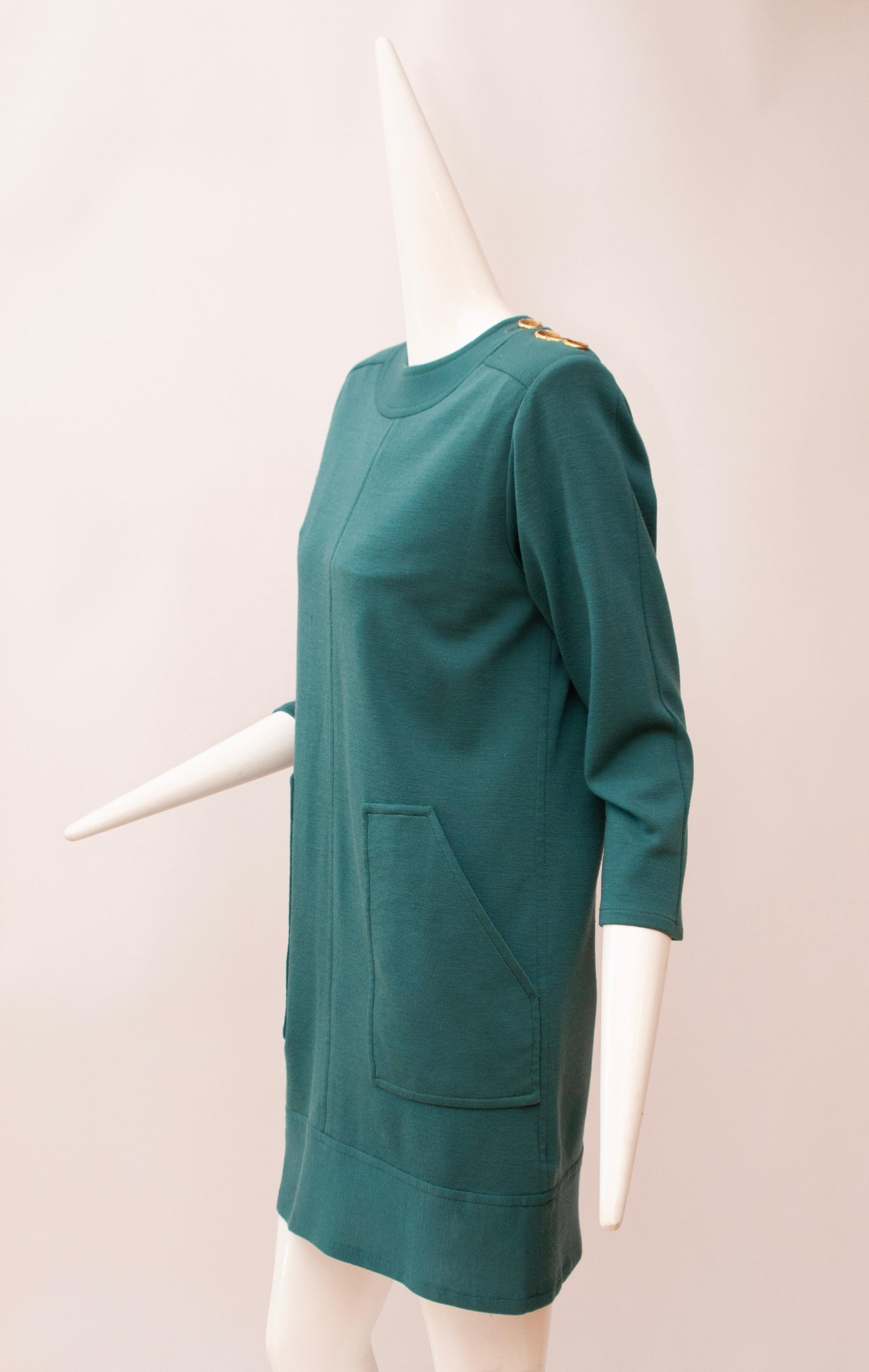 Saint Laurent rive gauche, 100% Wool, Tiel, prêt-à-porter, Shift Dress, 1960s 6