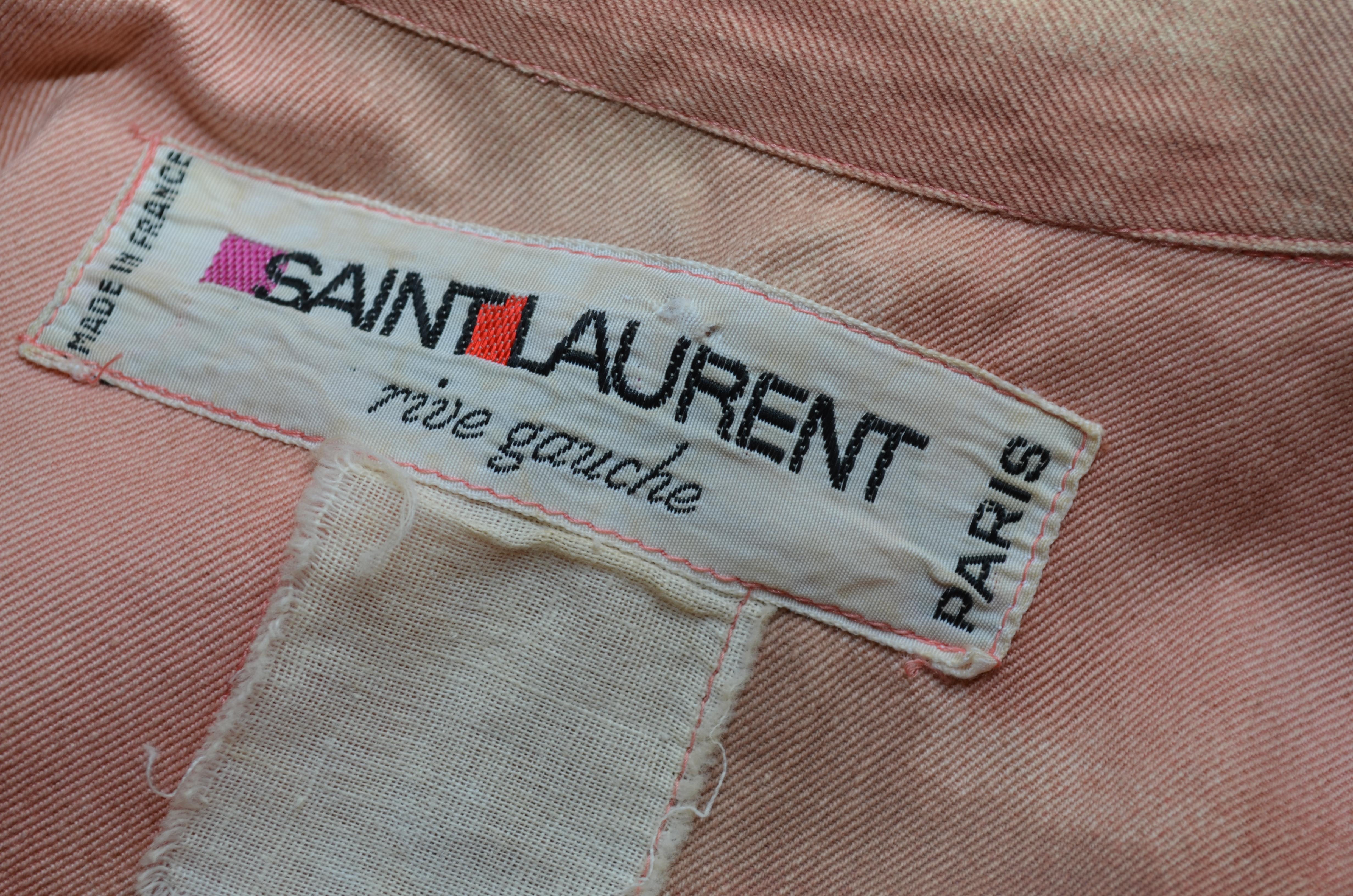 Yves Saint Laurent Rive Gauche Tye-Dye Pant + Safari Jacket Ensemble Set c. 1968 1