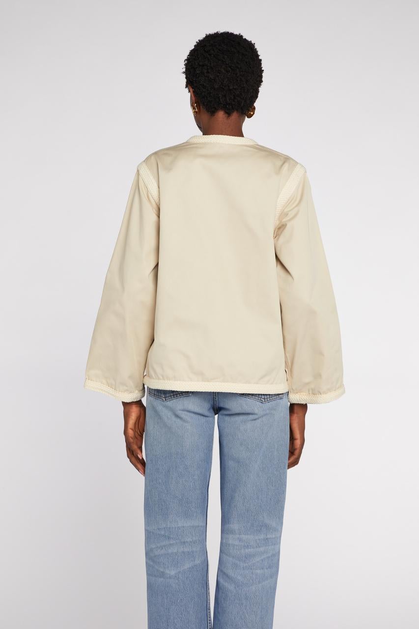 Saint Laurent Rive Gauche Giacca di cotone beige P/E 1977 in vendita 3