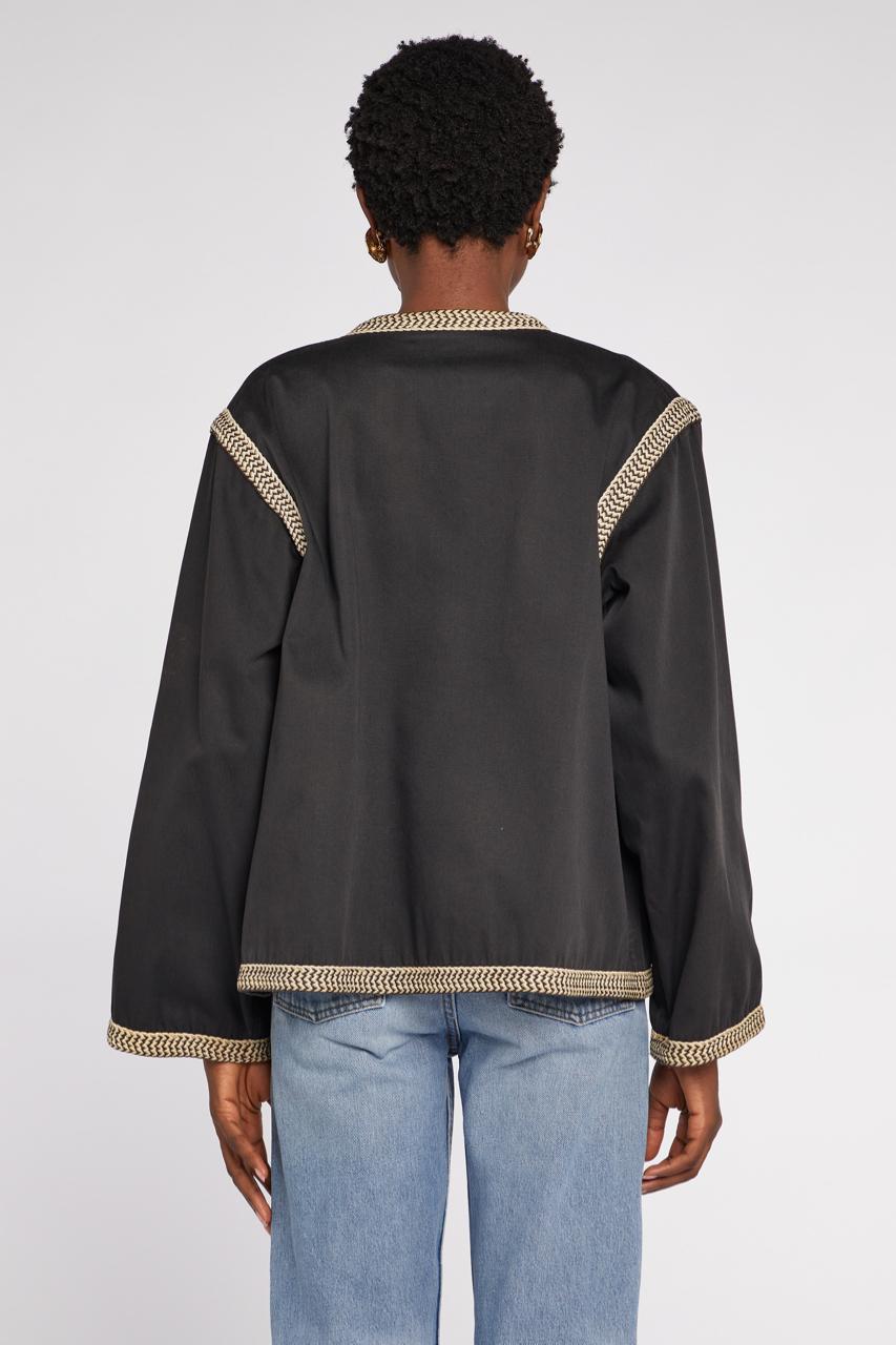 Saint Laurent Rive Gauche Black Cotton Jacket S/S 1977 For Sale 2