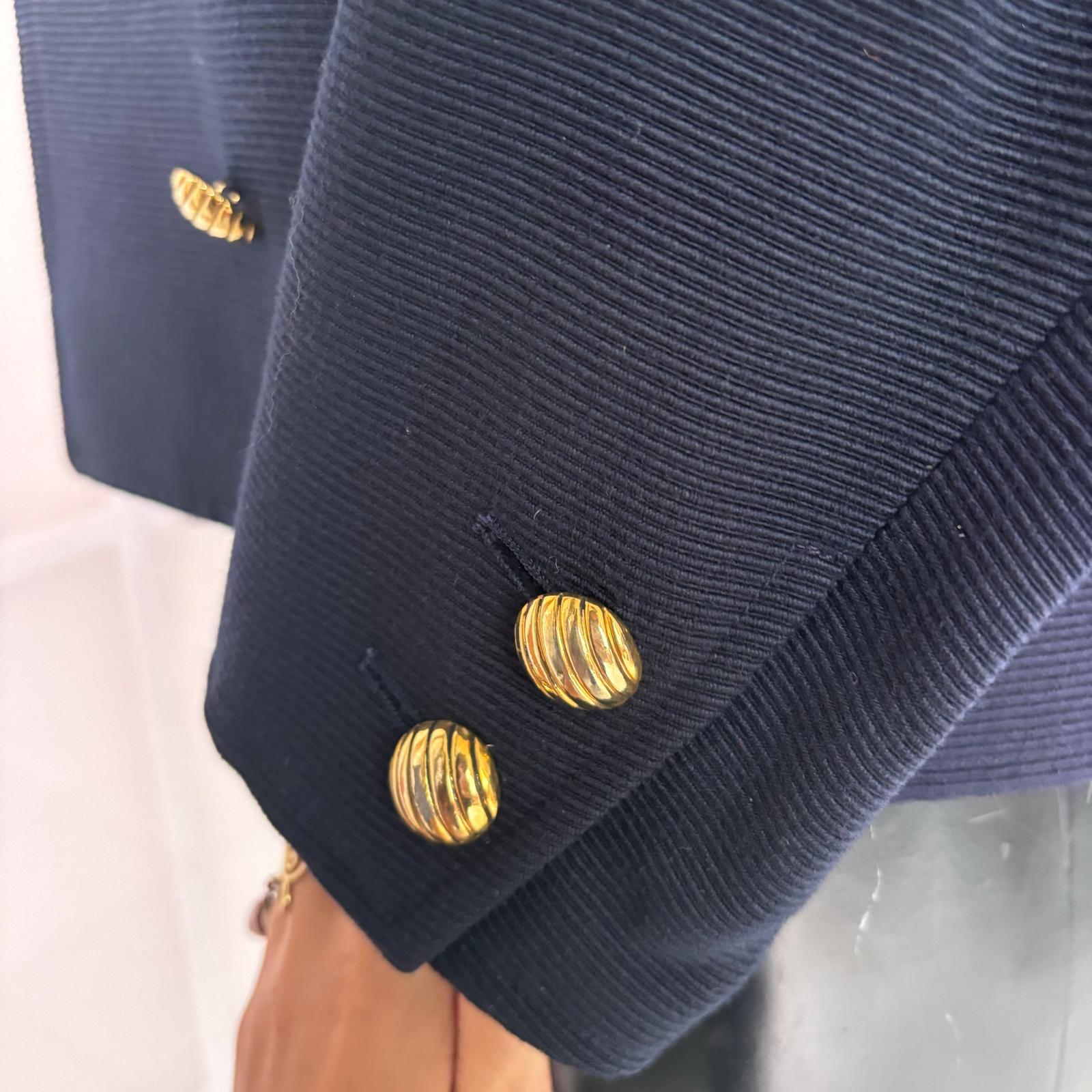 Saint Laurent Rive Gauche vintage 1980 blazer croisé en laine bleu marine c en vente 5