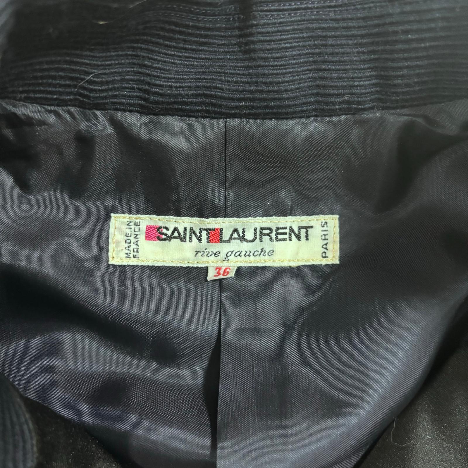 Saint Laurent Rive Gauche vintage 1980 blazer croisé en laine bleu marine c Pour femmes en vente