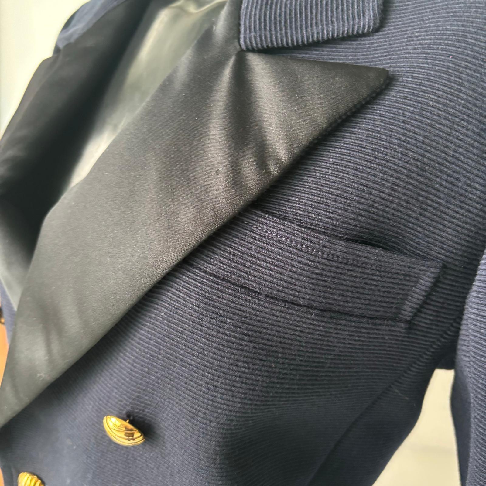 Saint Laurent Rive Gauche vintage 1980 blazer croisé en laine bleu marine c en vente 4