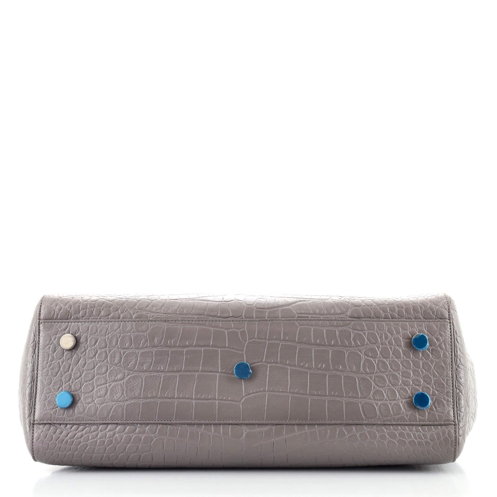 Saint Laurent Rive Gauche Cabas Crocodile Embossed Leather Medium In Good Condition In NY, NY