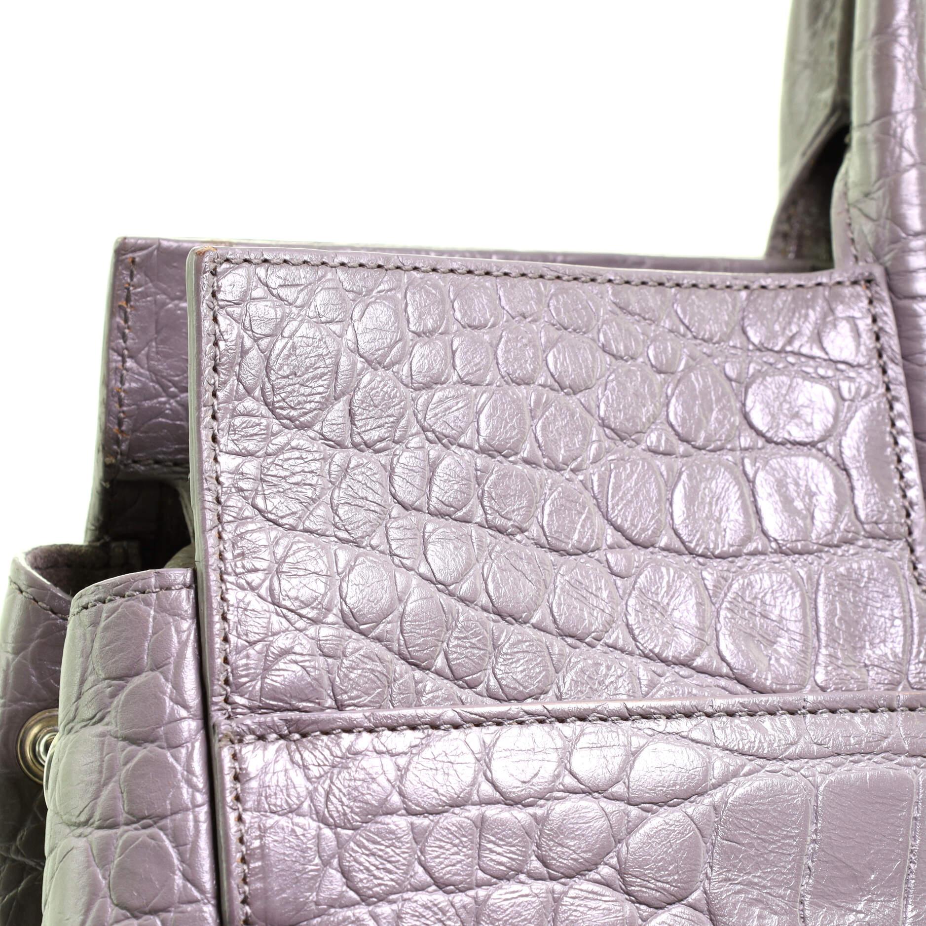 Saint Laurent Rive Gauche Cabas Crocodile Embossed Leather Medium 2