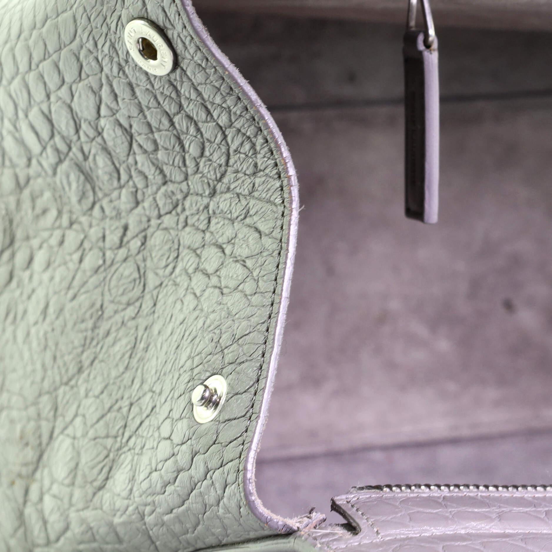 Saint Laurent Rive Gauche Cabas Crocodile Embossed Leather Medium 4
