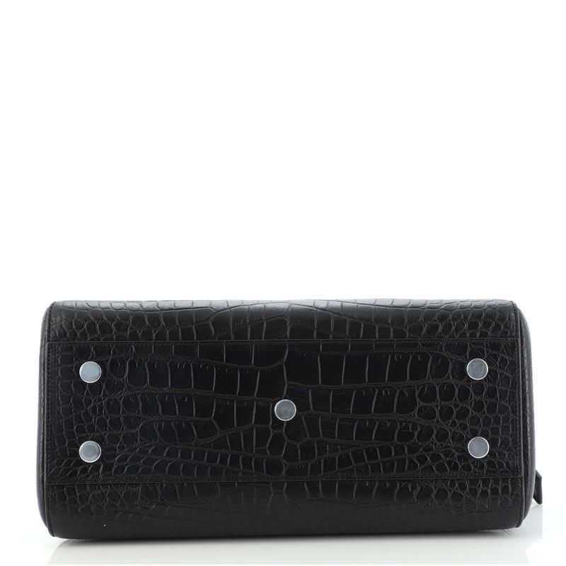 Saint Laurent Rive Gauche Cabas Crocodile Embossed Leather Small In Good Condition In NY, NY
