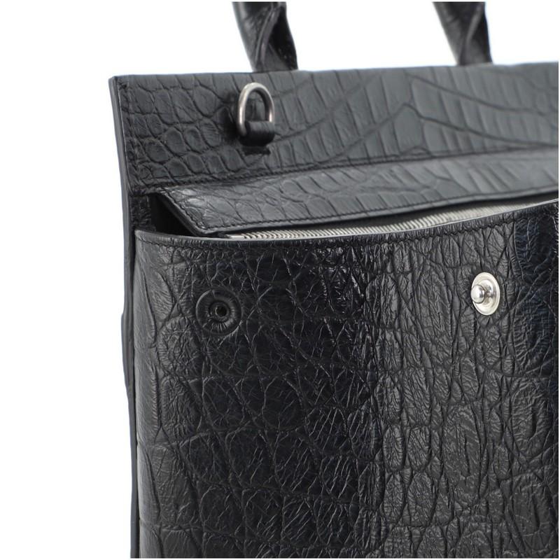 Saint Laurent Rive Gauche Cabas Crocodile Embossed Leather Small 1