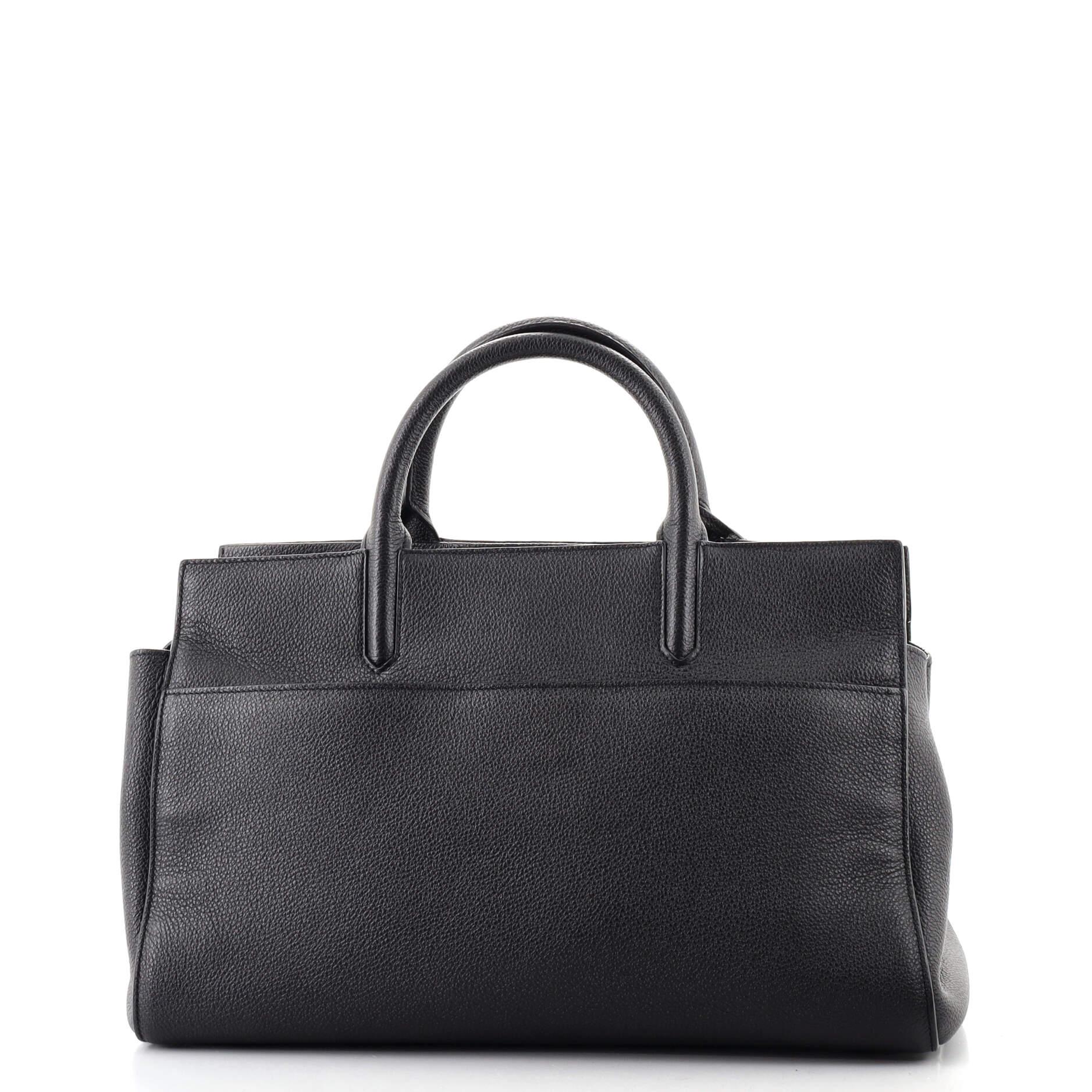 Black Saint Laurent Rive Gauche Cabas Leather Small