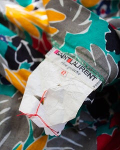 Saint Laurent Rive Gauche early 1980's botanical pattern A line maxi gipsy skirt