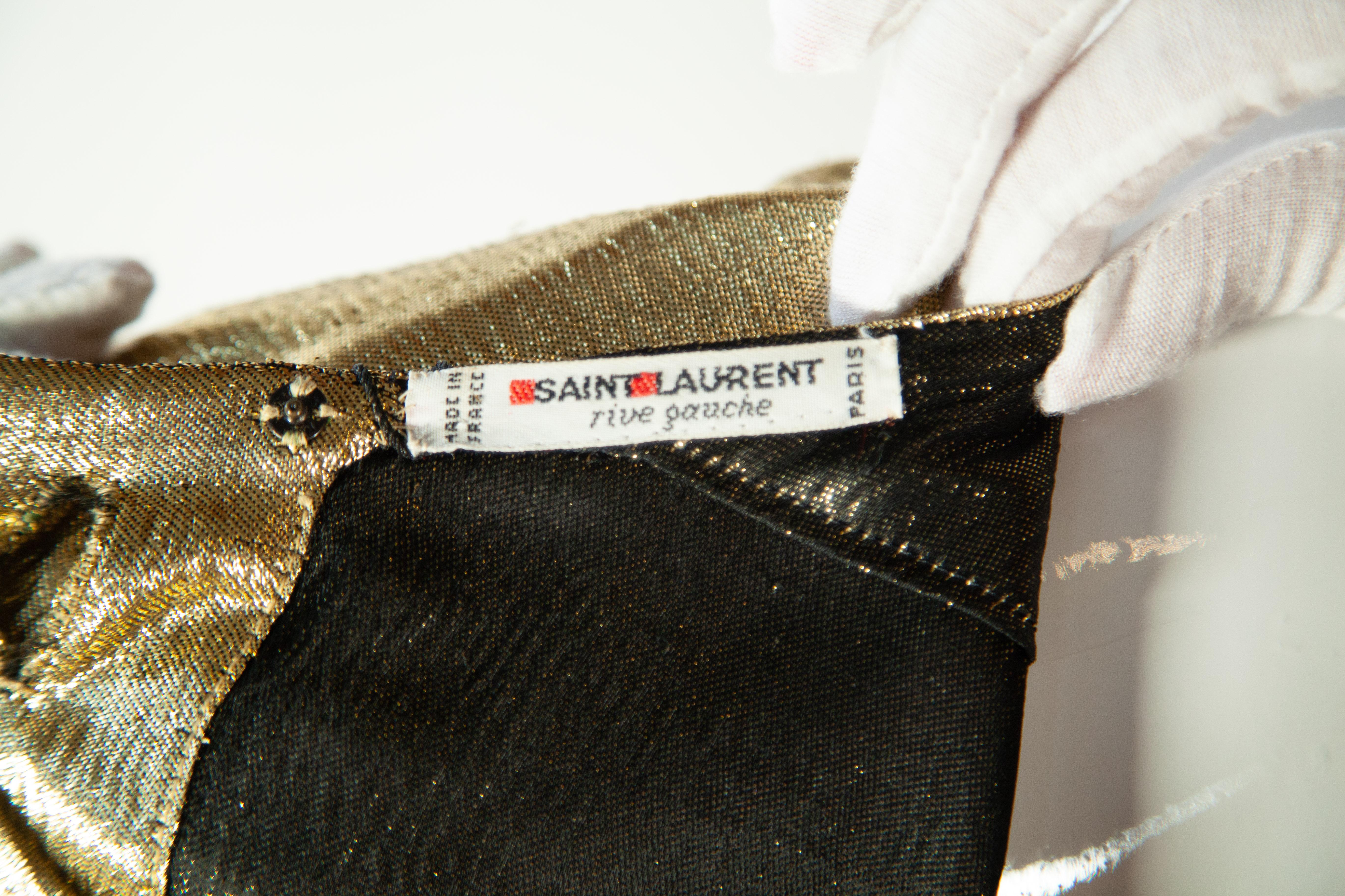 Saint Laurent Rive Gauche Gold Lamé Top 2