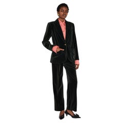 Saint Laurent abito in velluto verde Greene & Greene anni '70