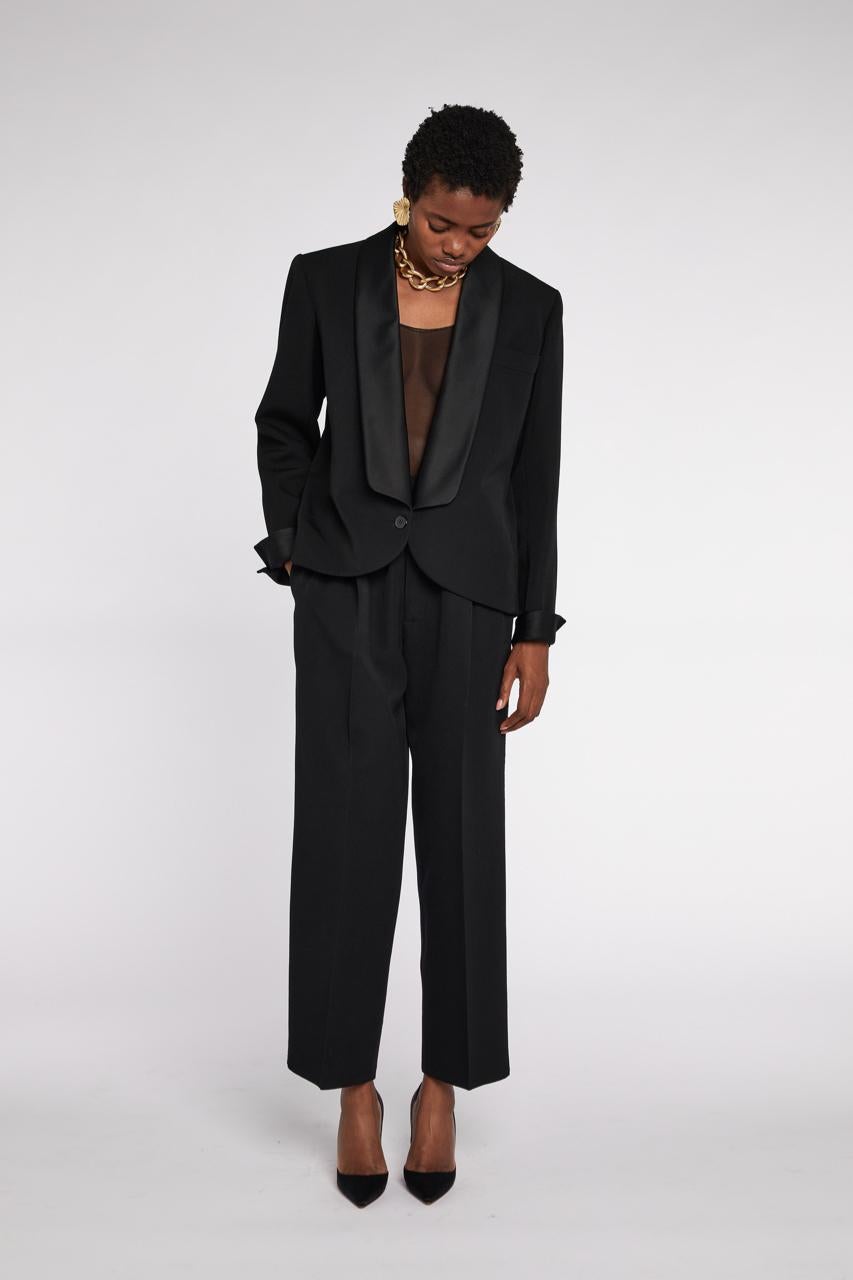 Black Saint Laurent Rive Gauche Le Smoking Jacket S/S 1984