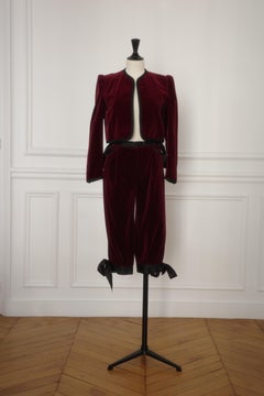 SAINT LAURENT Rive Gauche Paris - Ensemble en velours de soie