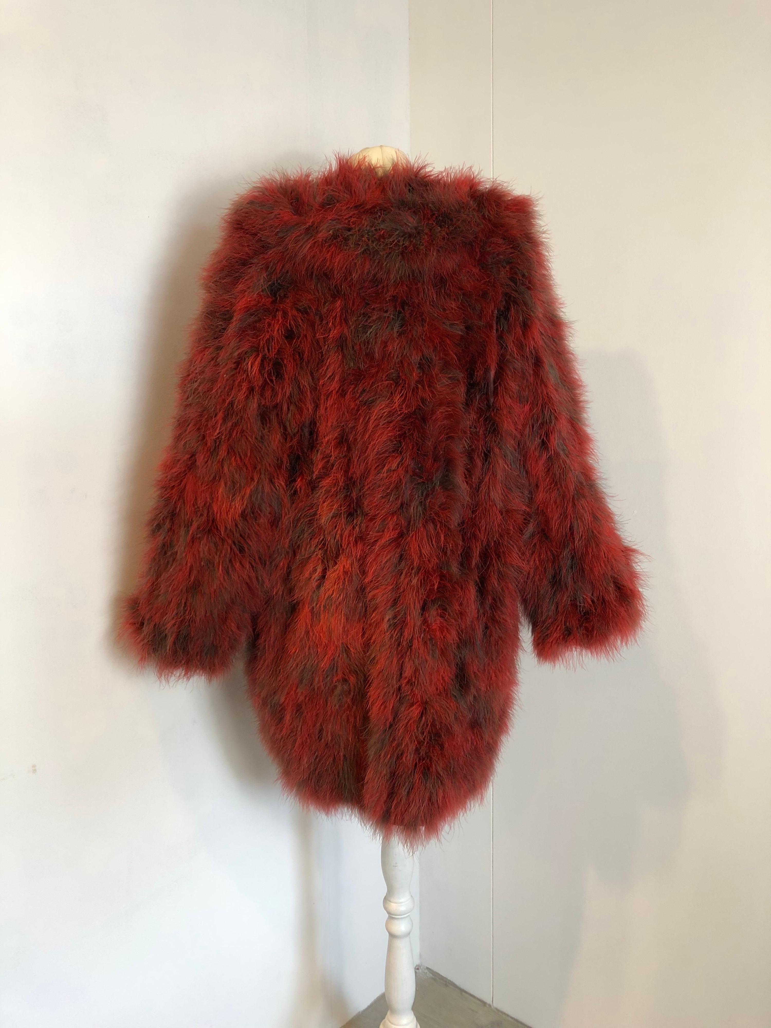 red feather jacket
