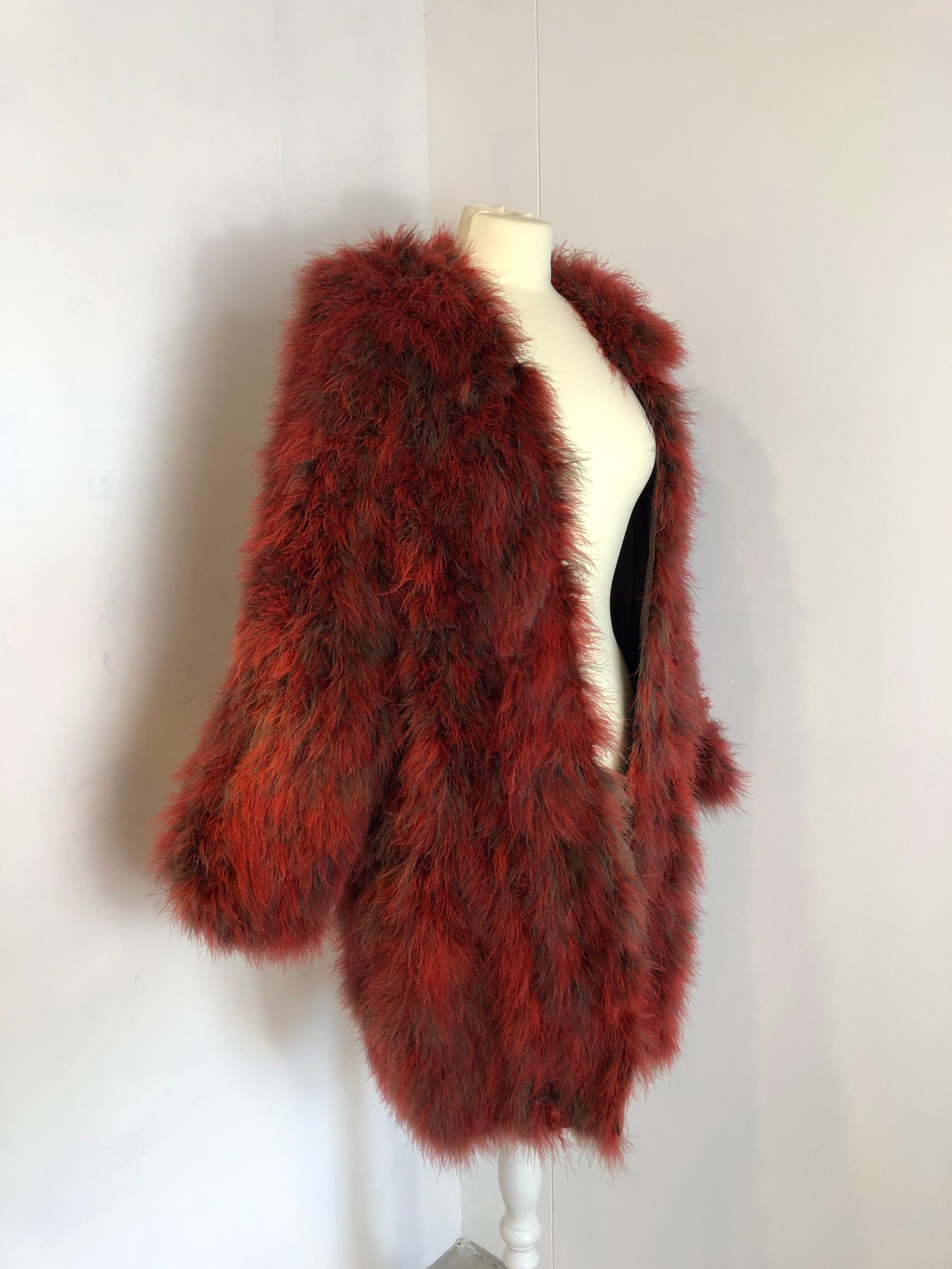 big red fur coat