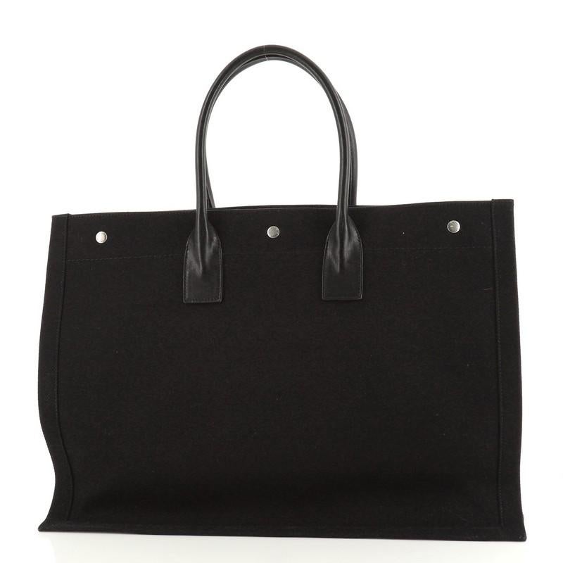 Saint Laurent Rive Gauche Shopper Tote Canvas Large In Good Condition In NY, NY