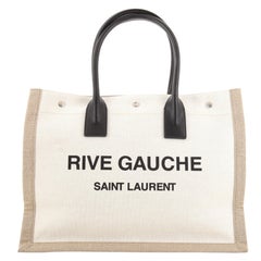 Saint Laurent Rive Gauche Shopper Tote Canvas Small