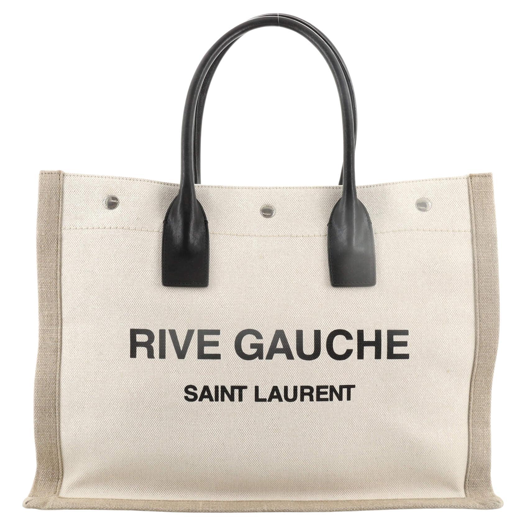 Saint Laurent Rive Gauche Shopper Tote Canvas Small