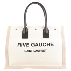 Saint Laurent Rive Gauche Shopper Tote Canvas Small