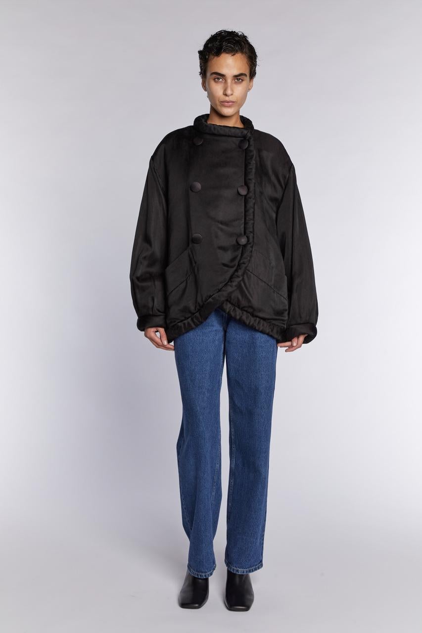 Saint Laurent Rive Gauche Seta Pad Nero P/E 1987 in vendita 8