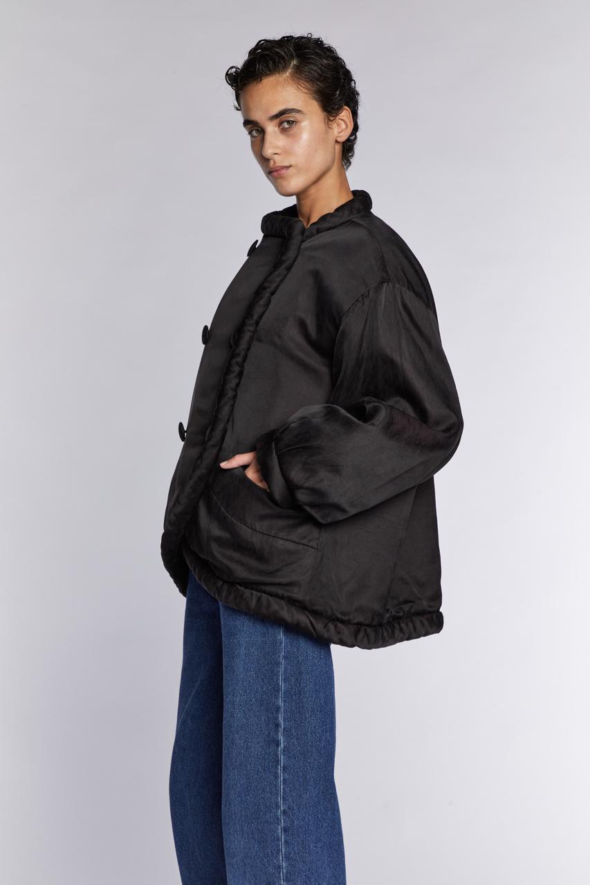 Donna Saint Laurent Rive Gauche Seta Pad Nero P/E 1987 in vendita