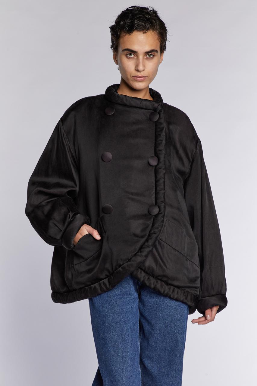 Saint Laurent Rive Gauche Seta Pad Nero P/E 1987 in vendita 1