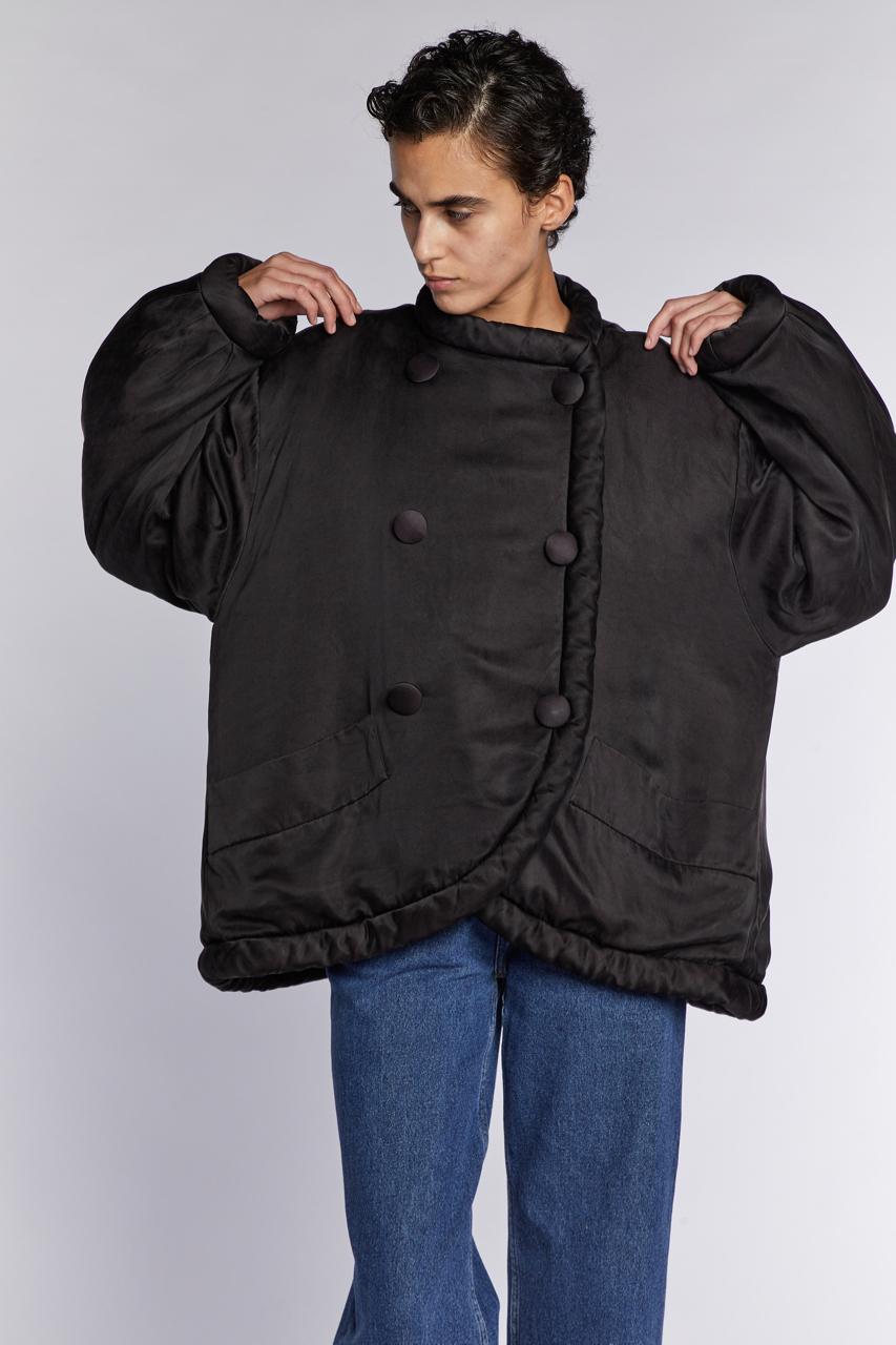 Saint Laurent Rive Gauche Seta Pad Nero P/E 1987 in vendita 4