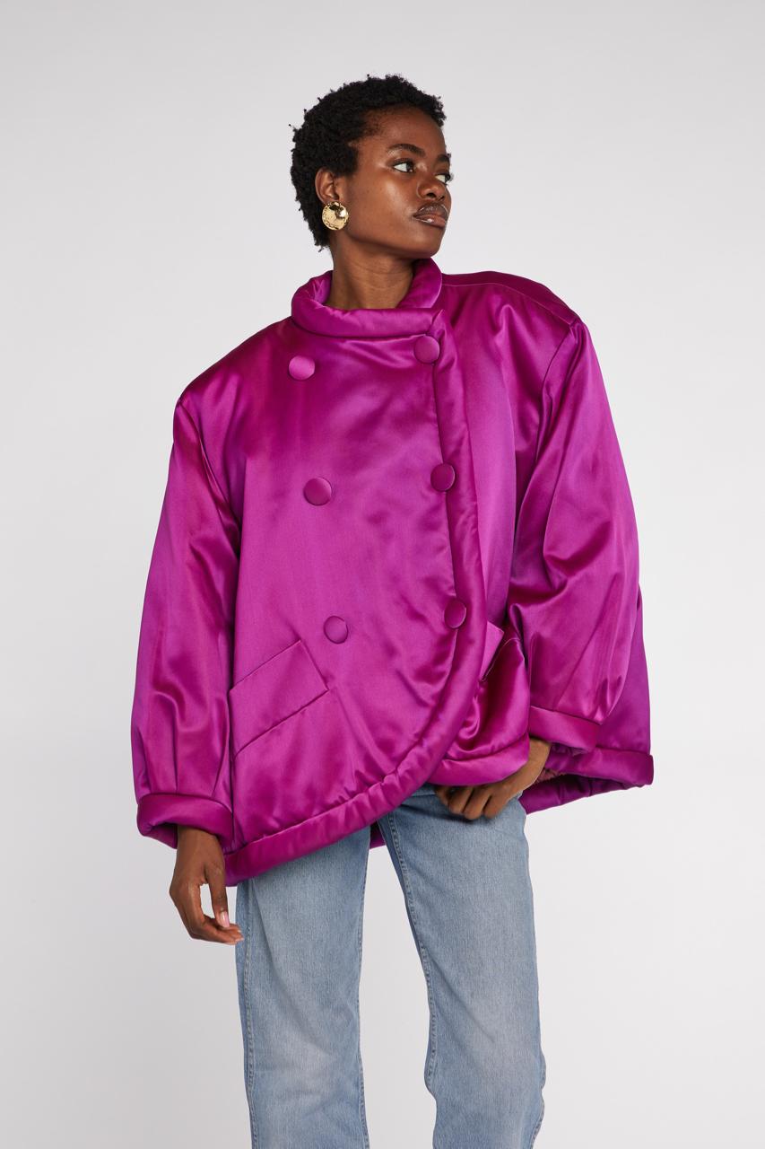 Viola Saint Laurent Rive Gauche Seta Pad Fucsia P/E 1987 in vendita