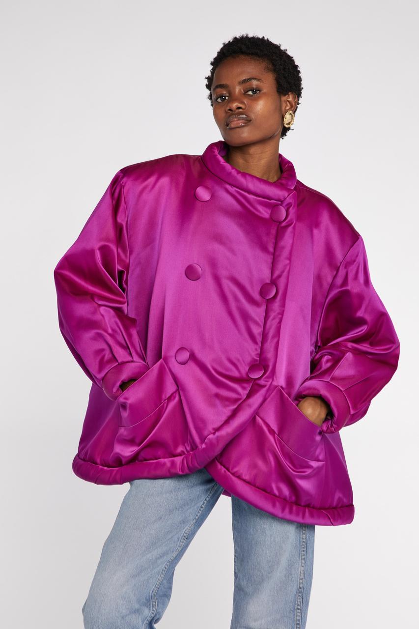 Donna Saint Laurent Rive Gauche Seta Pad Fucsia P/E 1987 in vendita