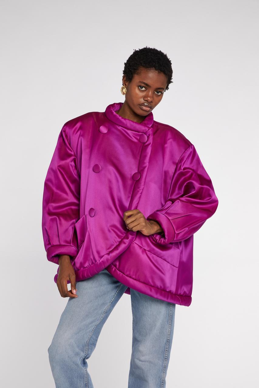 Saint Laurent Rive Gauche Seta Pad Fucsia P/E 1987 in vendita 2